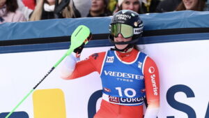 Camille Rast fährt in Gurgl zum ersten Mal auf ein Weltcup-Podest